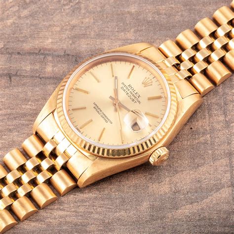 rolex 16010|16018 yellow gold datejustfor sale.